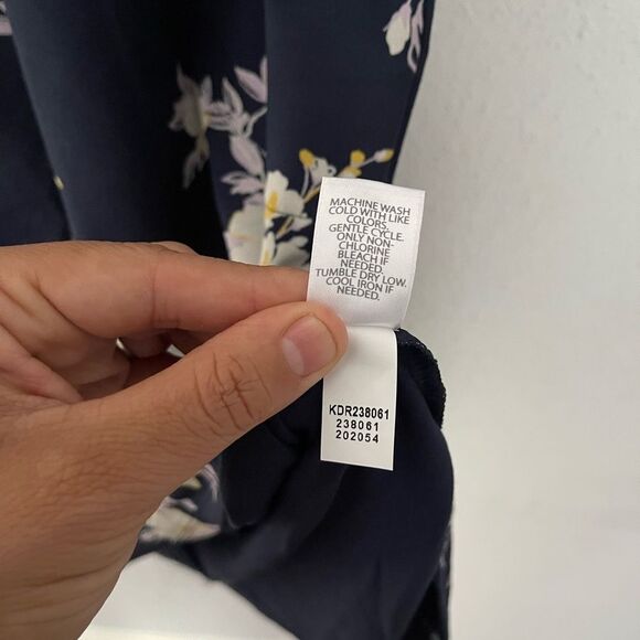 J Jill Navy Floral Dress with pockets Large - Picture 5 of 10